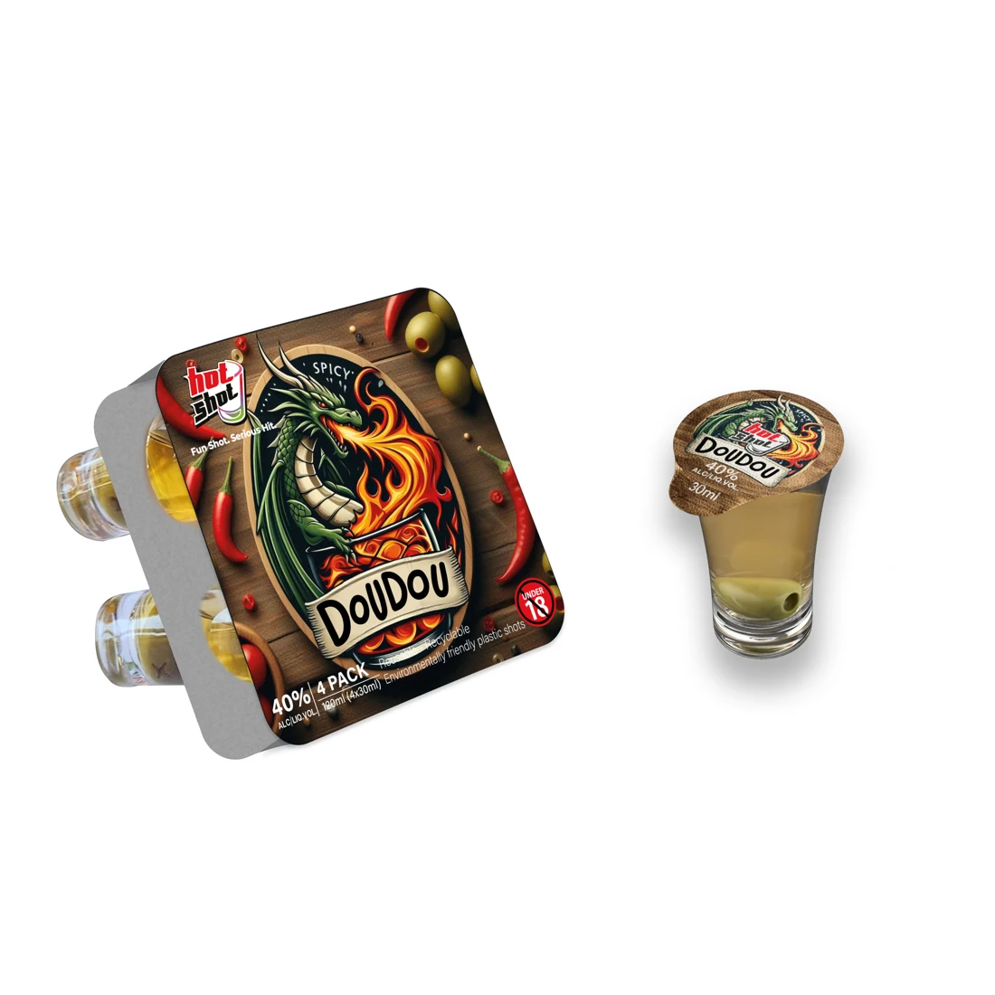 Doudou four-pack and shot